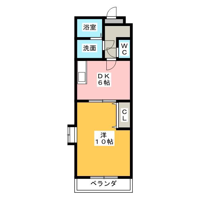 スプランドゥール半田山(1DK/4階)の間取り写真
