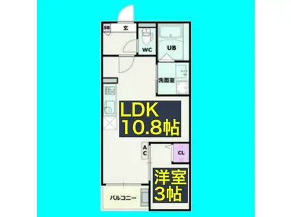 JACK UMATEII(1LDK/1階)の間取り写真