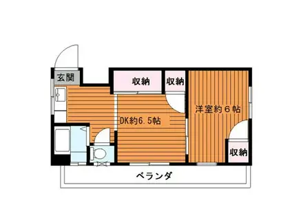 蓮芽ビル(2K/5階)の間取り写真