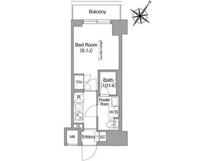 コンフォリア・リヴ横浜阪東橋コンフォリアリヴヨコハマバンド(1K/6階)の間取り写真
