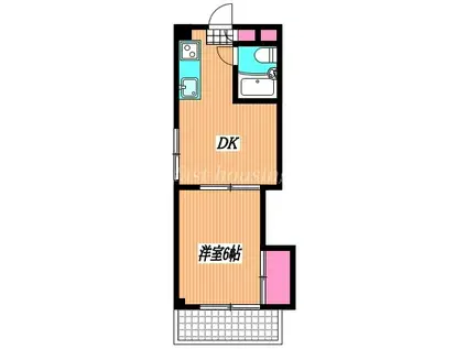 ムサシノ第1ビル(1DK/2階)の間取り写真