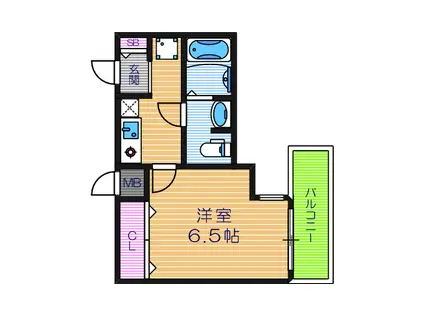 ラナップスクエア四天王寺(1K/4階)の間取り写真