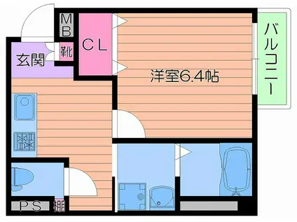 くらーる ぶりーぜ(1K/1階)の間取り写真