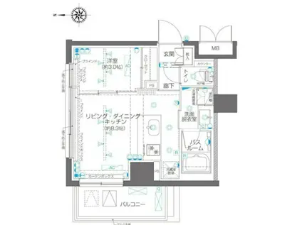 ズーム高田馬場(1LDK/2階)の間取り写真
