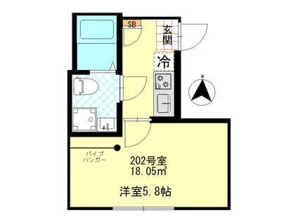 アンセス堀切菖蒲園(1K/2階)の間取り写真
