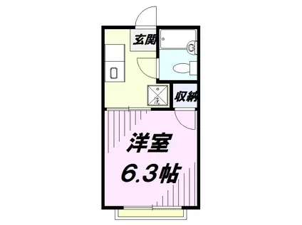 ジュネスホープ(ワンルーム/2階)の間取り写真