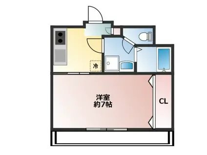 フェリーチェ(1K/1階)の間取り写真