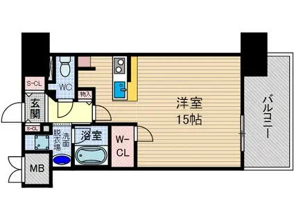 グラン長久茨木(ワンルーム/10階)の間取り写真