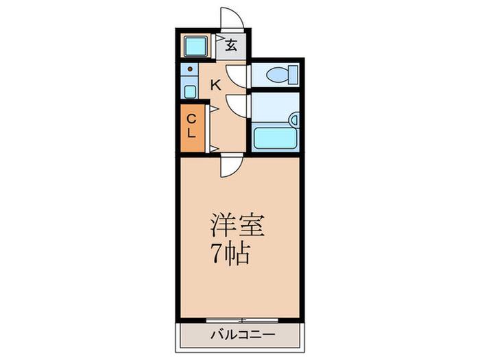 荒江四つ角ビル(1K/6階)の間取り写真