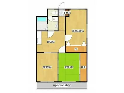 NA ビル(3DK/2階)の間取り写真