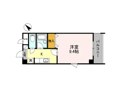 マイシャトウ見川B(2DK/1階)の間取り写真