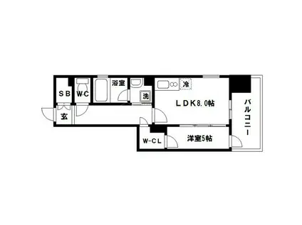 サンクレイドル大手前(1LDK/2階)の間取り写真
