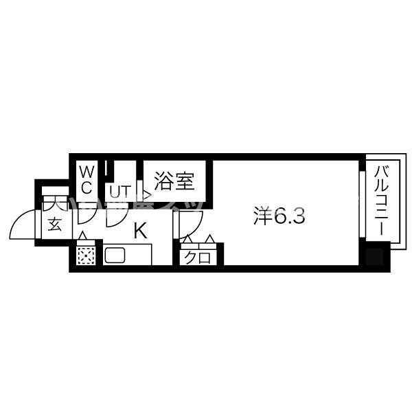 プレサンス梅田東ディアロ(1K/4階)の間取り写真