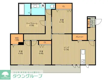 キュロコ千歳船橋(3SLDK/1階)の間取り写真