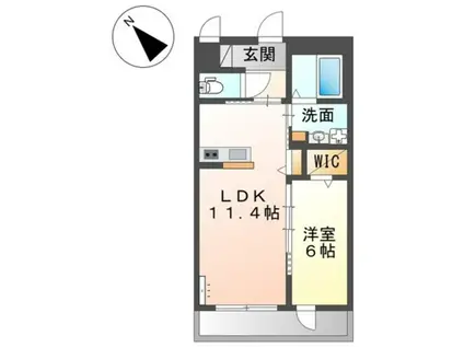 泉大津市千原町アパート(1LDK/2階)の間取り写真