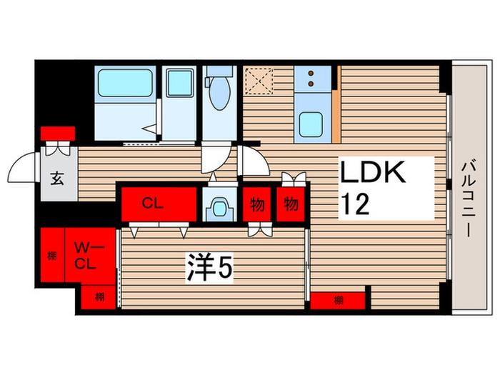 大雄マンション(1LDK/8階)の間取り写真