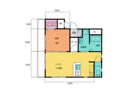 アメニティ広元(1LDK/1階)の間取り写真