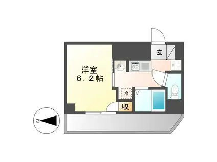 ヒルズ・フドー(1K/5階)の間取り写真