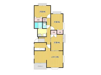 ガーデンシティ住吉(3LDK/3階)の間取り写真