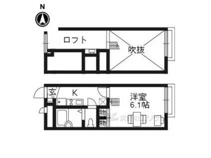 レオパレス WEENYFLAT(1K/2階)の間取り写真