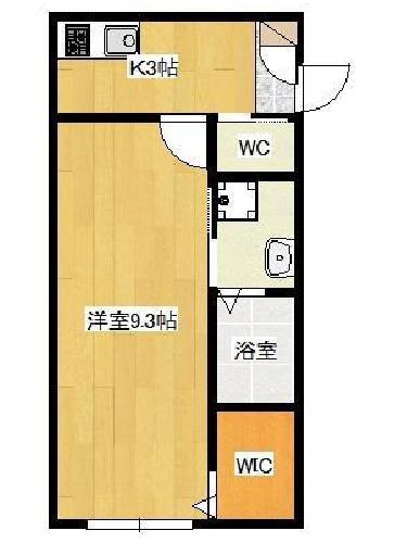 JAROW(1K/2階)の間取り写真