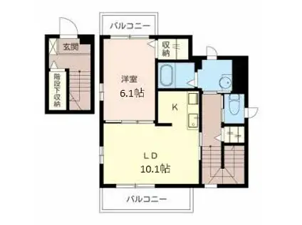 シャーメゾンコーストパートII(1LDK/3階)の間取り写真