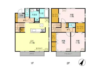 D-ROOM SENGEN(3LDK/2階)の間取り写真