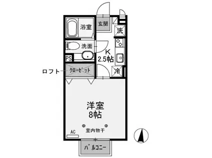 ローレルコートIII(1K/2階)の間取り写真