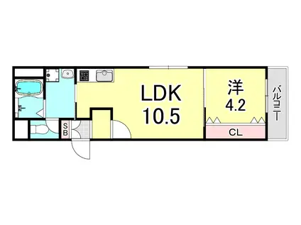 コフレ西宮(1LDK/3階)の間取り写真