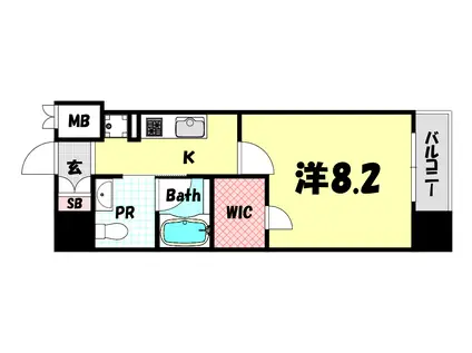 ESTEMCOURTみなと元町THE・FIRST(1K/14階)の間取り写真