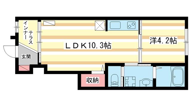 ル・リアン(1LDK/1階)の間取り写真