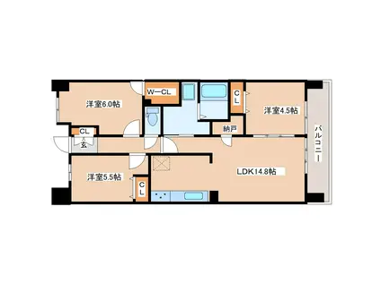 DRESSER 新田東(3LDK/10階)の間取り写真