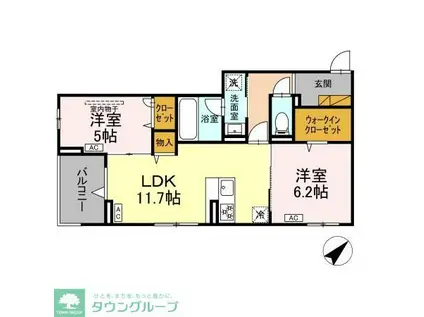 DーLOTUS(2LDK/3階)の間取り写真