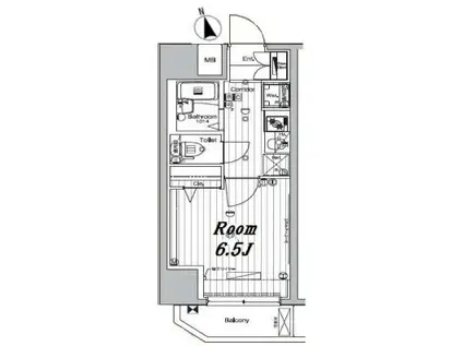 メイクスデザイン住吉IV(1K/5階)の間取り写真