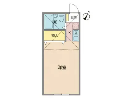 木村ハイツ(ワンルーム/1階)の間取り写真