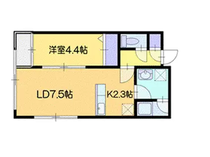 ラメール(1LDK/4階)の間取り写真