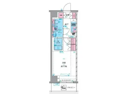 ジェノヴィア南千住VIスカイガーデン(1K/6階)の間取り写真