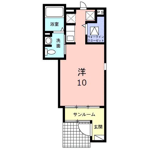 ファイン高砂(ワンルーム/1階)の間取り写真