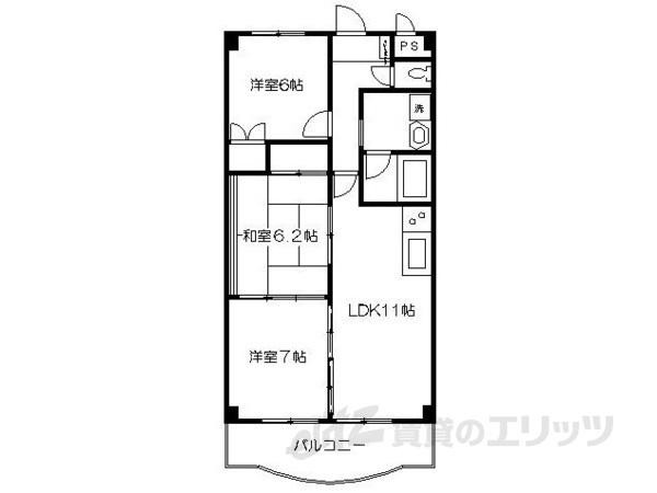 クレストYMD1(3LDK/1階)の間取り写真