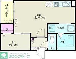 JACK CHIDORII(1LDK/2階)の間取り写真