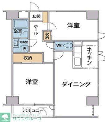 アベニュー本川越(2LDK/4階)の間取り写真