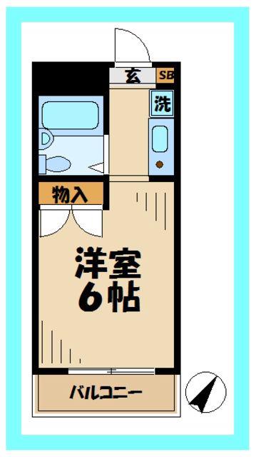 クレスト多摩川(1K/5階)の間取り写真