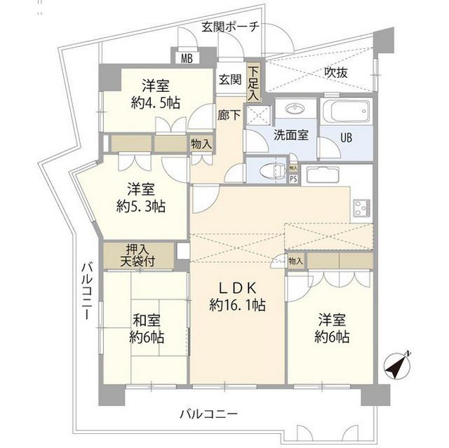 藤沢鵠沼ホームズ(4LDK/2階)の間取り写真
