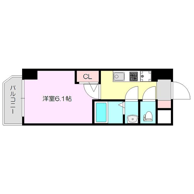 MV.IMP新大阪(1K/8階)の間取り写真