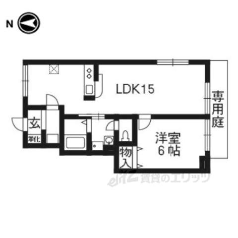 CANALGARDEN(1LDK/1階)の間取り写真