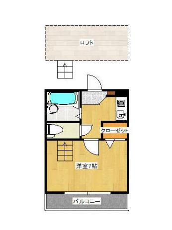 ラポール太田下町(1K/2階)の間取り写真