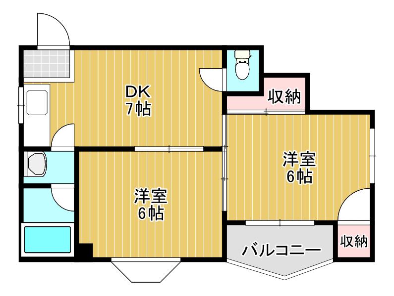 MKマンション玉津(2DK/2階)の間取り写真
