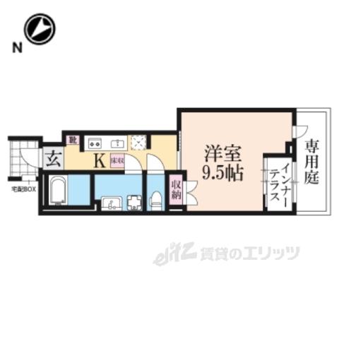 丹波篠山市中野アパート2(1K/1階)の間取り写真