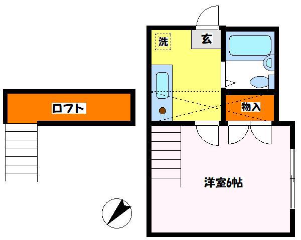 ジュネパレスコスモ(1K/1階)の間取り写真