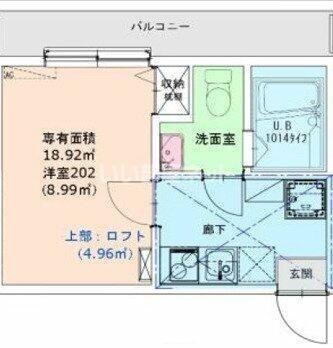S-HARBAR LAGOON屏風浦(1K/2階)の間取り写真
